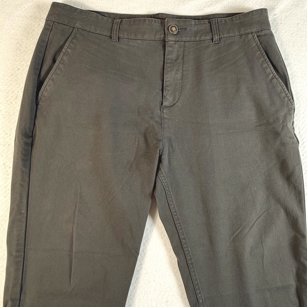 Mugsy Brooks Chino Pants Mens 36x30 Stretch Casual Trousers Dark Gray